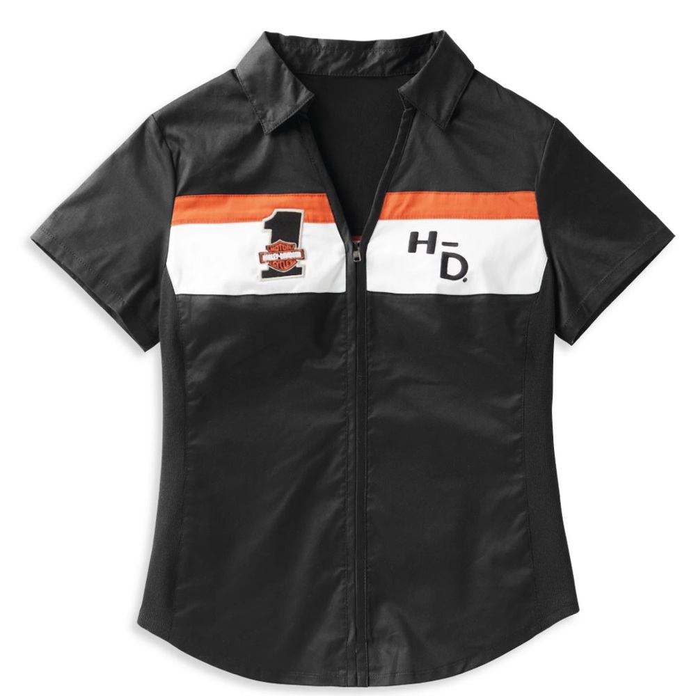 Size XL Womens Harley Davidson Crew Zip Front Shirt